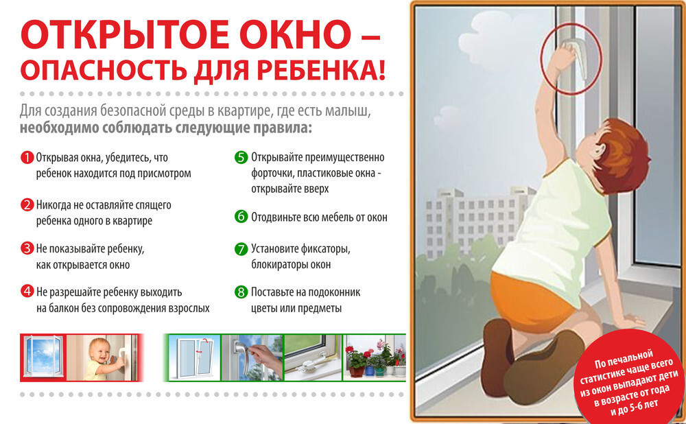 Памятка БЕЗОПАСНЫЕ ОКНА. Рекомендации для родителей.