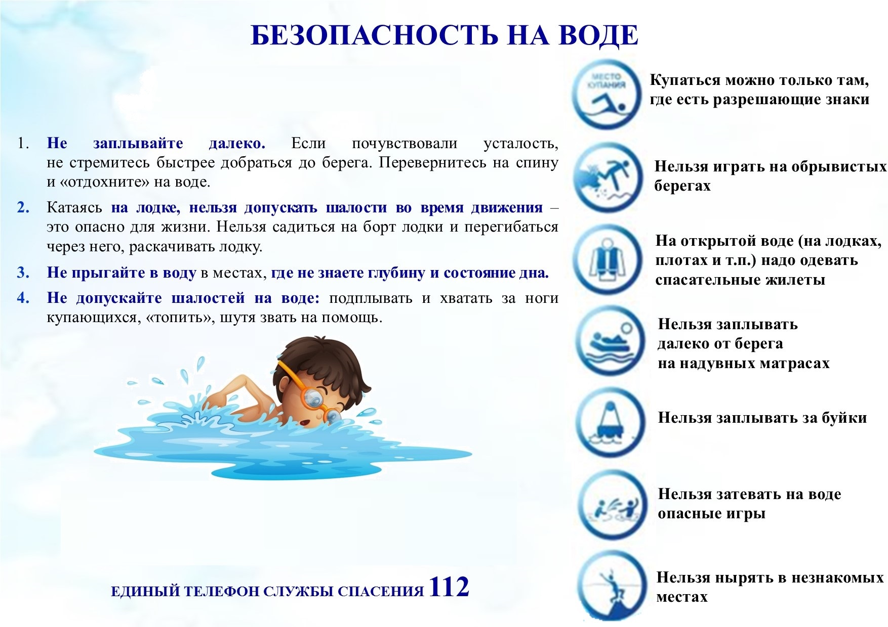 Правила поведения на воде.