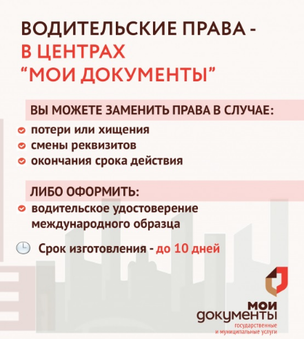 В МФЦ можно заменить водительское удостоверение. В МФЦ можно заменить водительское удостоверение.